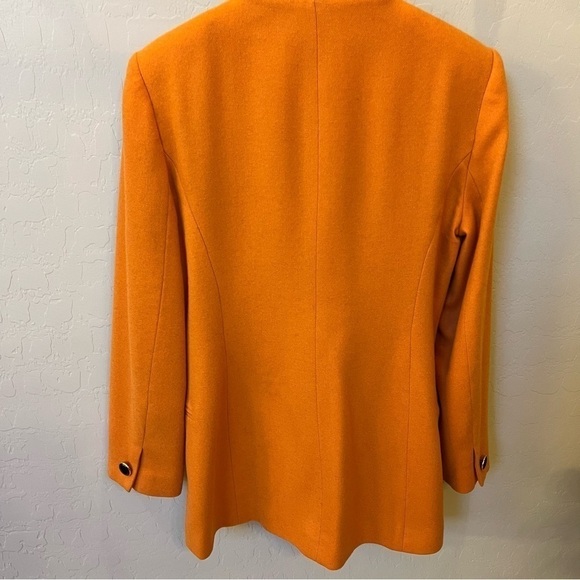 Oleg Cassini Vintage orange wool blend blazer jacket, doublebreasted buttons, M - Picture 4 of 14